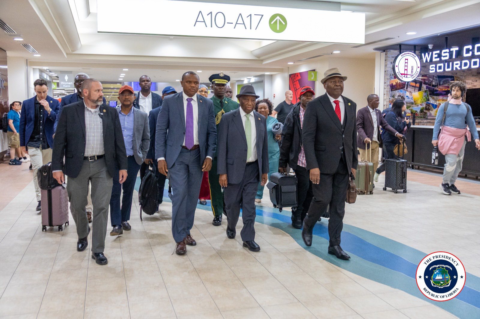 President Boakai and his delegation arrived safely in Sacramento for 34th Africa Peace Awards